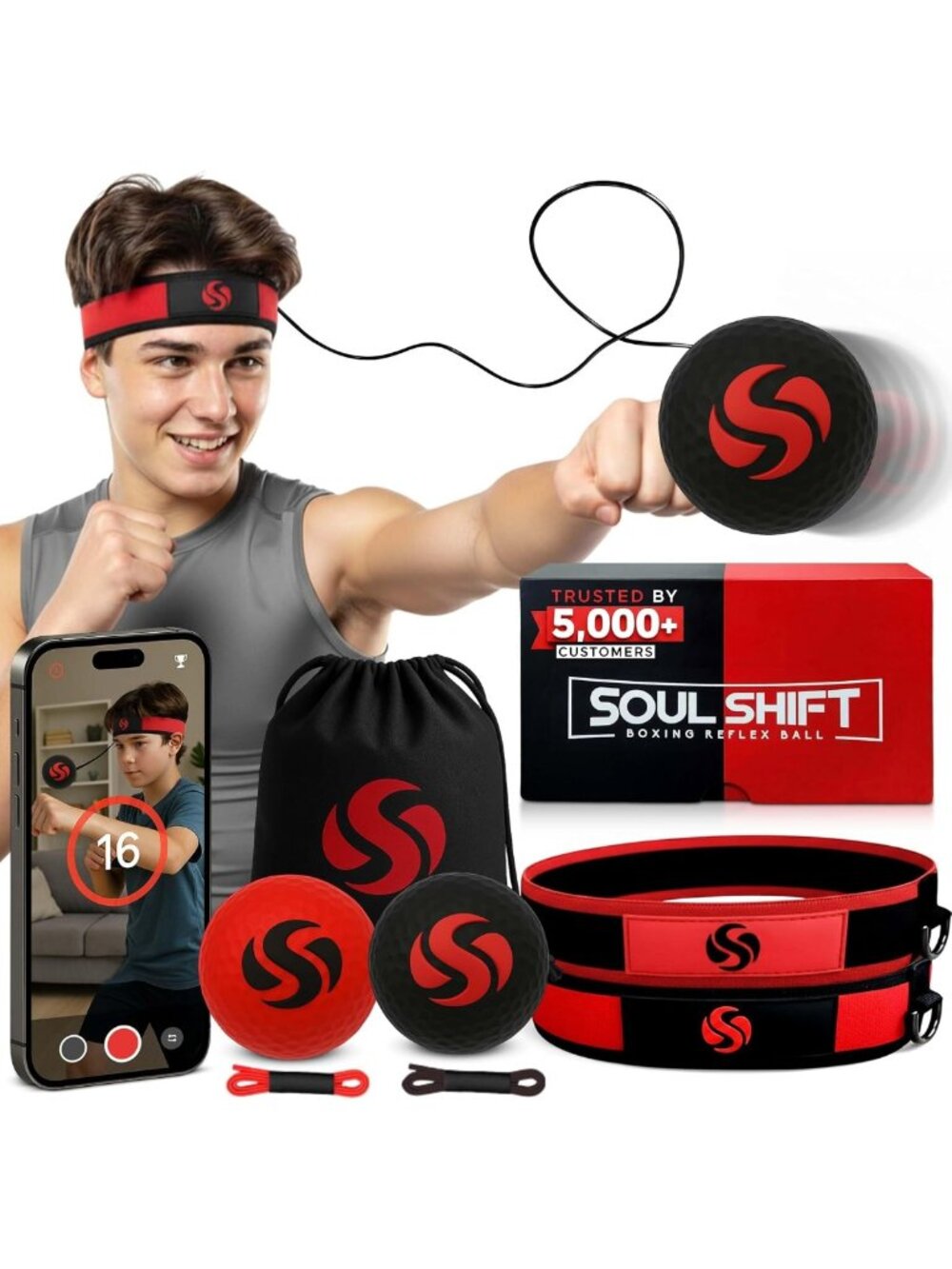 Boxing Reflex Ball – Dual Competition Set | 2 Adjustable Headbands + 2 Training